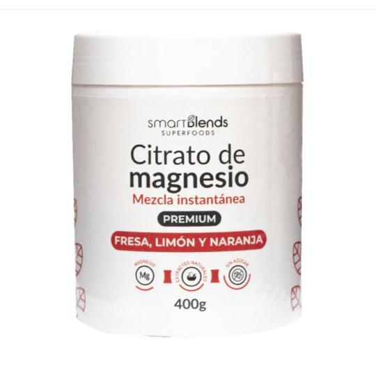 Citrato Magnesio Premium FRESA LIM y NAR POTE 400gr Smart Blends