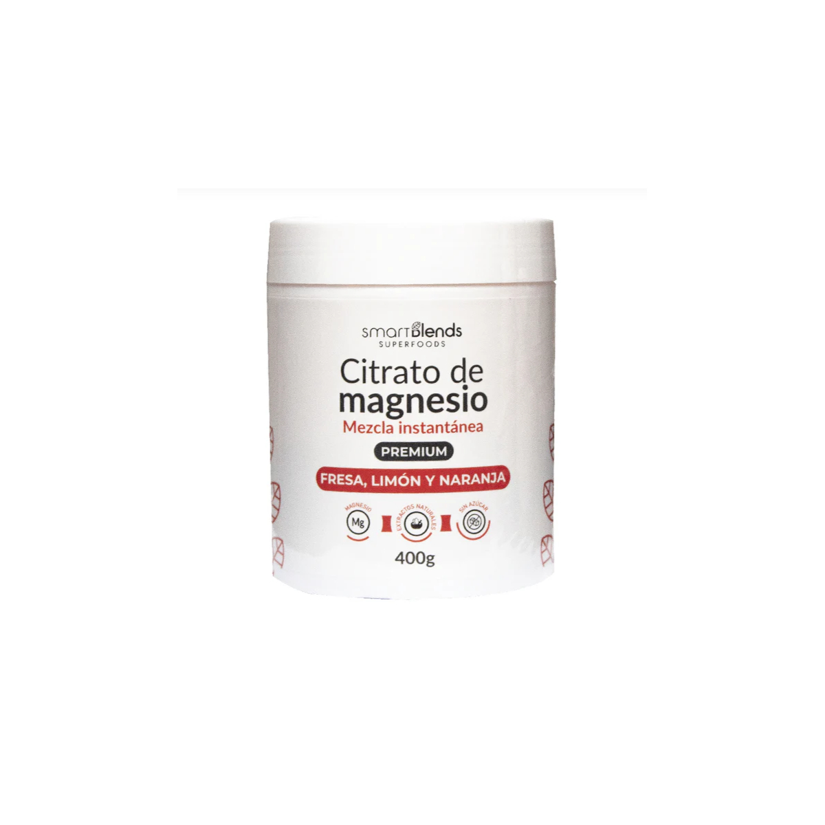 Citrato Magnesio Premium FRESA LIM y NAR POTE 400gr Smart Blends