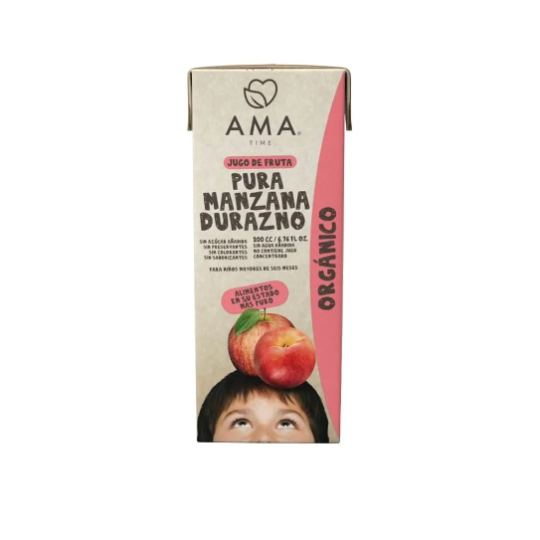 Jugo organico Ama time manzana durazno 200 ml