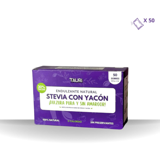 CAJA Endulzante Stevia con Yacon 50 sobres TAURI